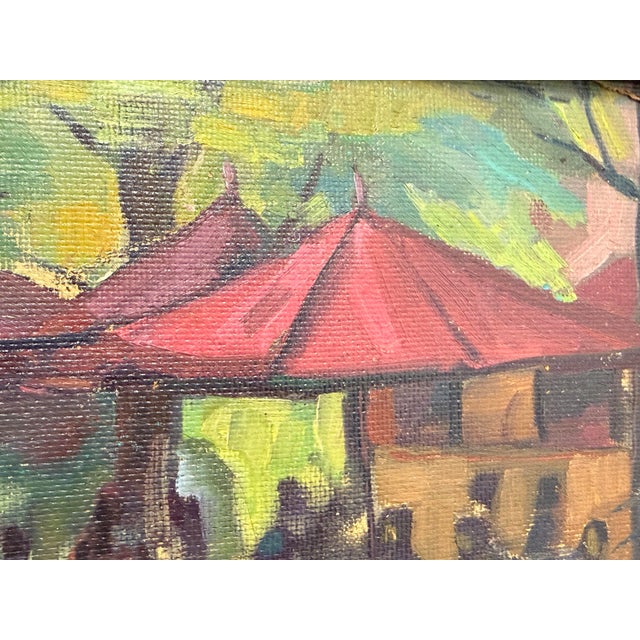 William Daniel Pfahl Pittsburgh Zoo Outdoor Cafe Oil on Canvas, Circa 2008 For Sale - Image 4 of 12