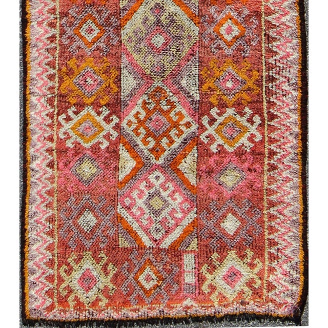 Dimensions: 2'11 x 9'4. This geometric and tribal rug demonstrates an ostentatious side of modern design Turkish weaving....