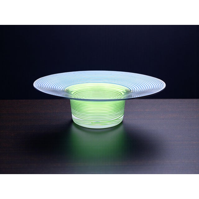 Blue Spiral Murano Glass Bowl from Salviati, 1980s For Sale - Image 8 of 9