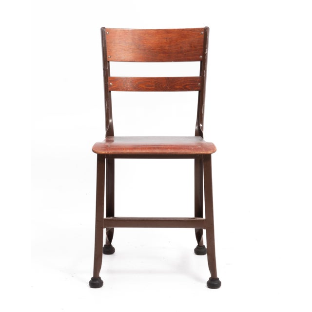 Toledo Industrial Metal Furniture Company Chairs Steel Frame Plywood Seat a Set of Four For Sale - Image 9 of 18