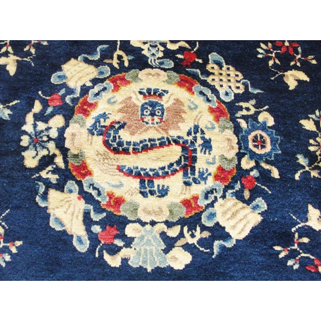 Blue Antique Art Deco Dragon Chinese Rug For Sale - Image 8 of 10