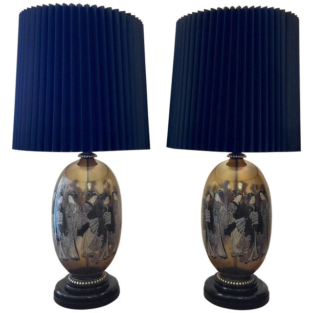 1960s Spectacular Mid-Century ModernChinoiserie Glass Lamps - A Pair For Sale In Miami - Image 6 of 18