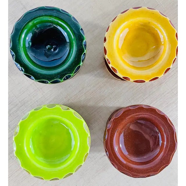 Boho Chic Moroccan Ceramic Muti-Color Candle Holder, Set of 4 For Sale In New York - Image 6 of 6