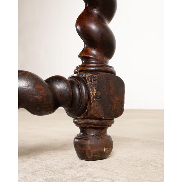 19th C. French Louis XVIII Style Oak Barley Twist Dining Table 7 Ft For Sale - Image 11 of 18