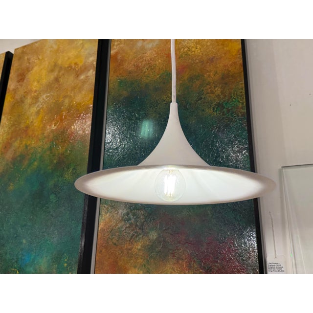 Mid-Century Modern G U B I Small Semi Matte White Pendant For Sale - Image 3 of 12