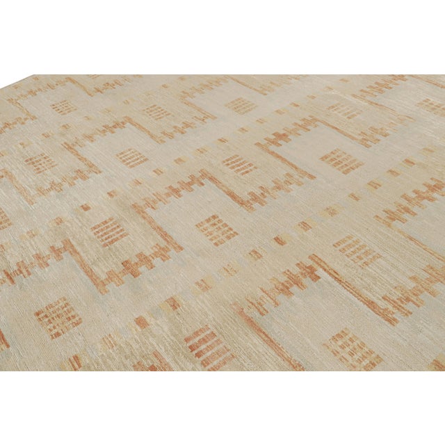 Rug & Kilim Rug & Kilim’s Scandinavian Style Rug in Ivory and Beige, With Geometric Pattern For Sale - Image 4 of 7