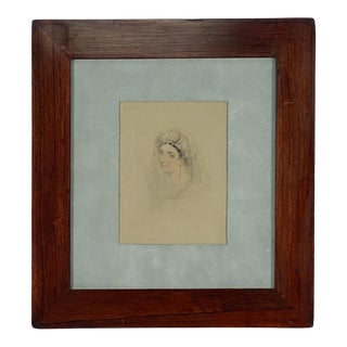 Circa 1830 Woman in Turban Drawing For Sale
