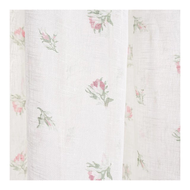Sample - Schumacher Margie Floral Sheer Fabric in Rose For Sale