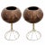1960s Vintage Italian Brown Ceramic Sphere Planters With Brass Stands – a Pair For Sale - Image 5 of 5