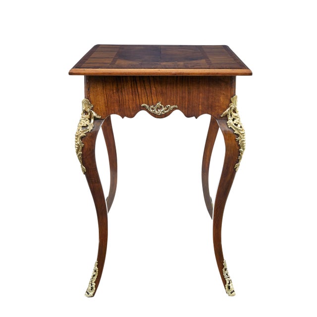 Brown 19th Century Rococo Revival Walnut and Ormolu Side Table, 1830s For Sale - Image 8 of 9