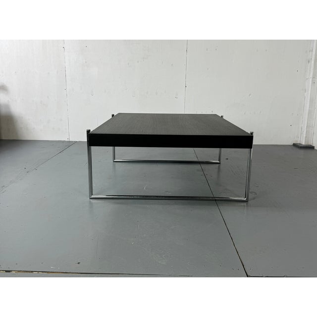 Bauhaus Black Wood and Tubular Steel Coffee Table, Germany, 1990s For Sale - Image 9 of 11