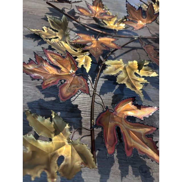 1982 Torch-Cut Metal Leaf Sculpture — 53” - Signed For Sale - Image 16 of 17