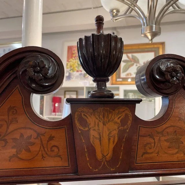 Early 20th Century Edwardian, Antique George III Style Mahogany/Satin Wood Cheval Mirror For Sale - Image 5 of 8