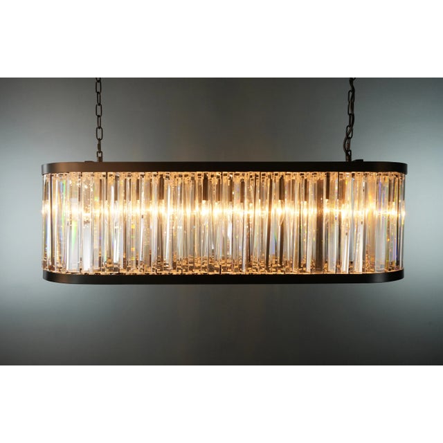 21st Century Art Deco Modern Oval Dining Table Chandelier For Sale - Image 6 of 9