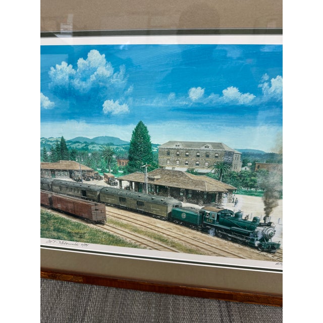 Paper M F Kotowski Santa Rosa Train Yard Print, Framed For Sale - Image 7 of 12