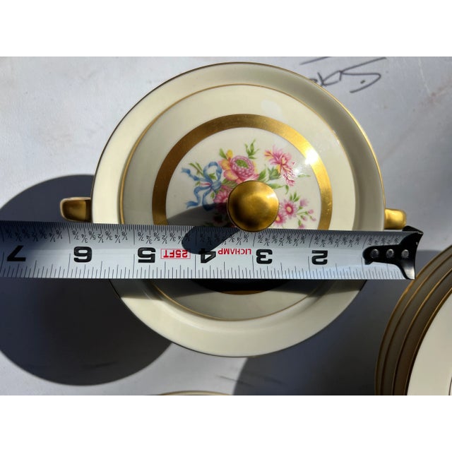 1950s 1950s Rose and Ribbon Serve Ware - Set of 40 For Sale - Image 5 of 9