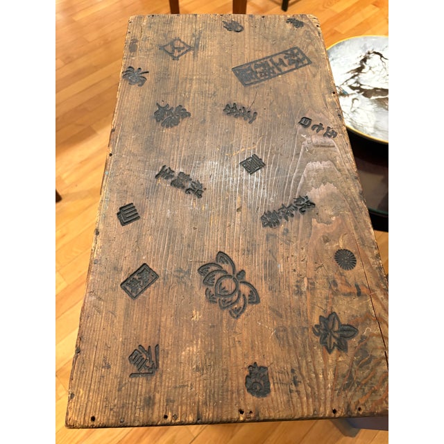 Japanese Tea Shipping Chest (Chabako) Primitive Storage Box Featuring Stamped For Sale - Image 4 of 4