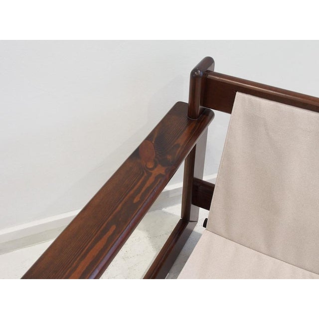 Set of Midcentury Brazilian Walnut and Canvas Armchairs, 1960s For Sale - Image 15 of 18