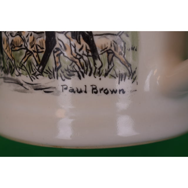 Traditional Paul Brown Hacking Home Fox-Hunt Scene 1962 Ceramic Hand Painted Mug For Sale - Image 3 of 6