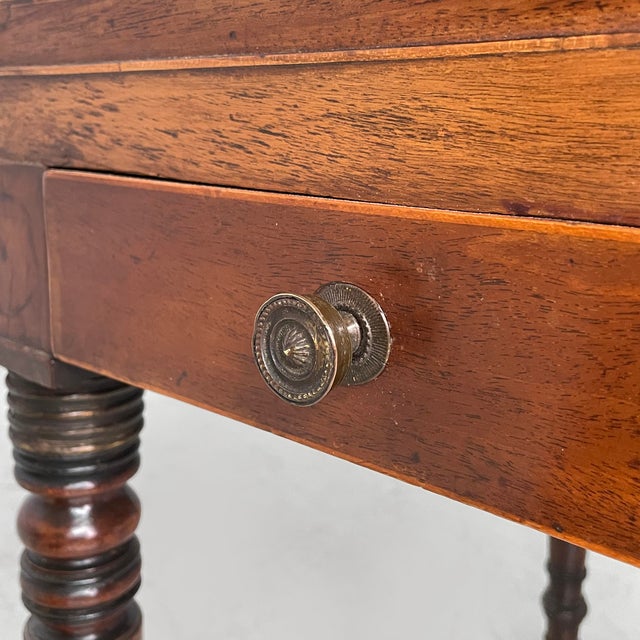 Italian Desk in Wood with Drawers and Brass Handles, Late 1800s For Sale - Image 12 of 18