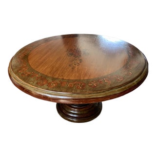 Arhaus Mediterranean Round Wooden Dining Table For Sale