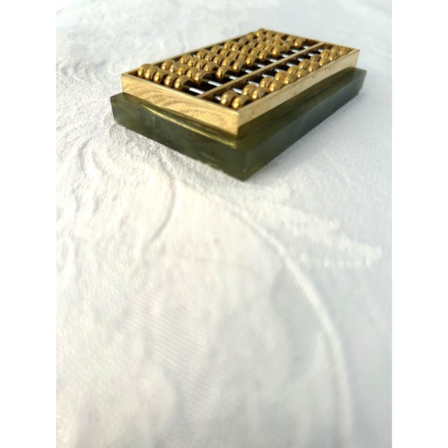 Vintage Chinese Brass & Onyx Petite Abacus For Sale - Image 4 of 5