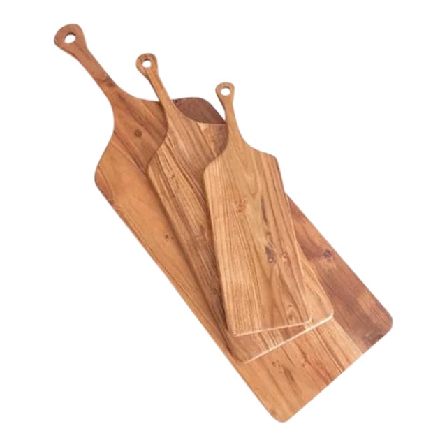 Carmella Acacia Wood Serving Boards, Set Of 3 For Sale