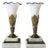 French Marble Glass Brass Vases, Pair For Sale