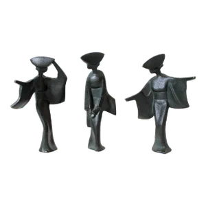 Set of Three Mid-Century Japanese Geisha Figurines