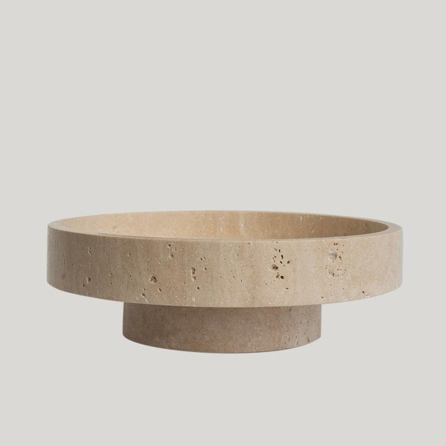 Beige Cyclo Travertine Bowl from Kiwano Concept For Sale - Image 8 of 8