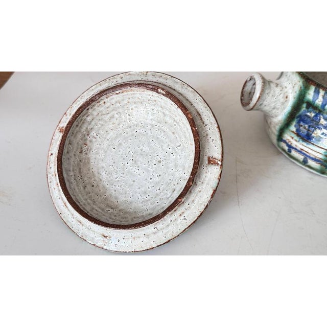 Blue Small French Ceramic Lidded Box, 1960s For Sale - Image 8 of 12