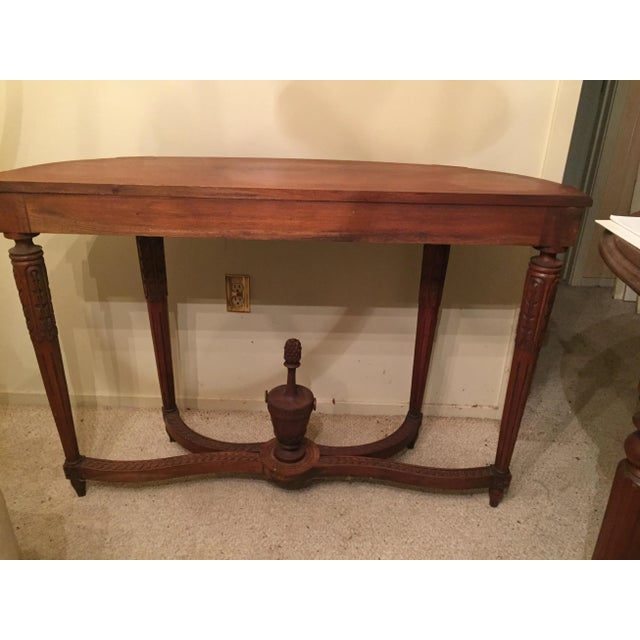 Safavieh 1990s French Style Mahogany Hand-Carved Curved Console Table For Sale - Image 4 of 13