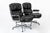 Herman Miller Pair Eames Herman Miller Time Life Black Leather Office Chairs For Sale - Image 4 of 11