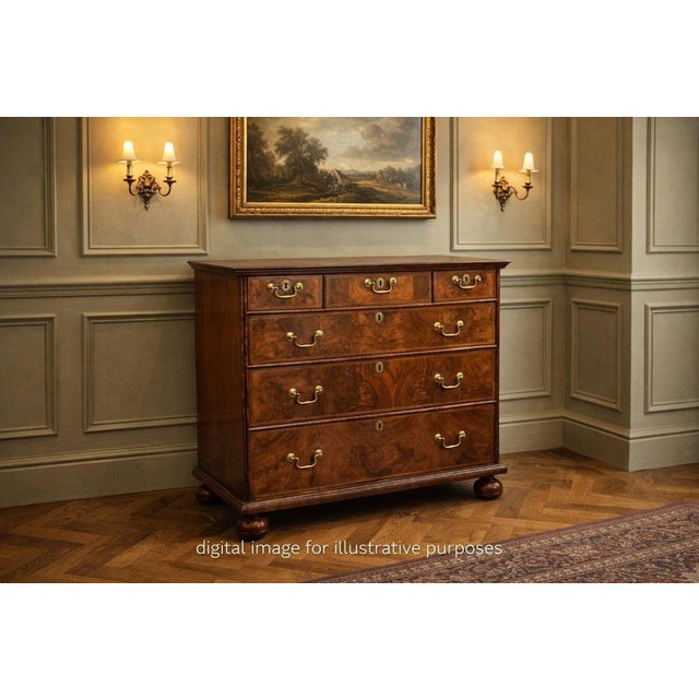 George III Burr Walnut Chest of Drawers, 1790 For Sale - Image 10 of 11