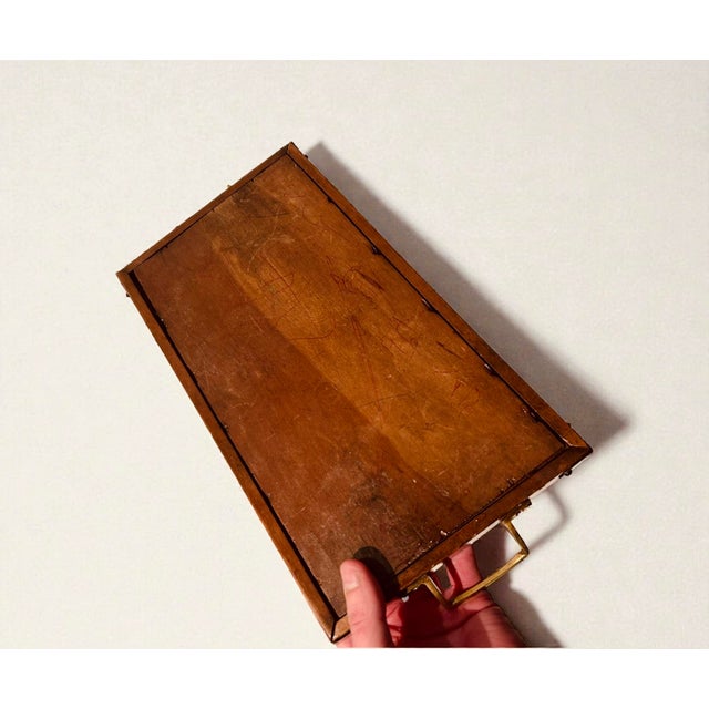 Antique Edwardian Hand-Carved Wooden Serving Tray with Brass Handles, England, 1890s For Sale - Image 12 of 15