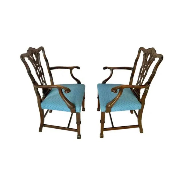 Brown Set of Ten George III Style Chippendale Dining Chairs For Sale - Image 8 of 18