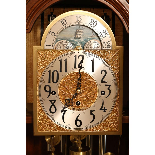 Herschede Burl Wood Five Tube Grandfather Clock For Sale - Image 10 of 18