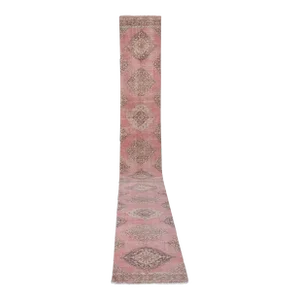 1960s Vintage Turkish Oushak Runner With Eclectic Mediterranean Style-Long Runner