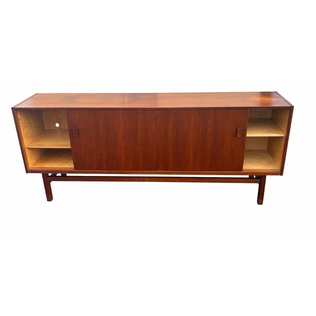 Nils Jonsson 1970s Nils Jonsson Original MCM Danish Modern Teak Credenza For Sale - Image 4 of 11