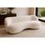 1990s Contemporary White Bouclé Curved Sofa With Sculptural Organic Form For Sale - Image 5 of 7