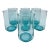Vintage Turquoise Glass Blue Small Juice Tumblers - A Set of 7 For Sale