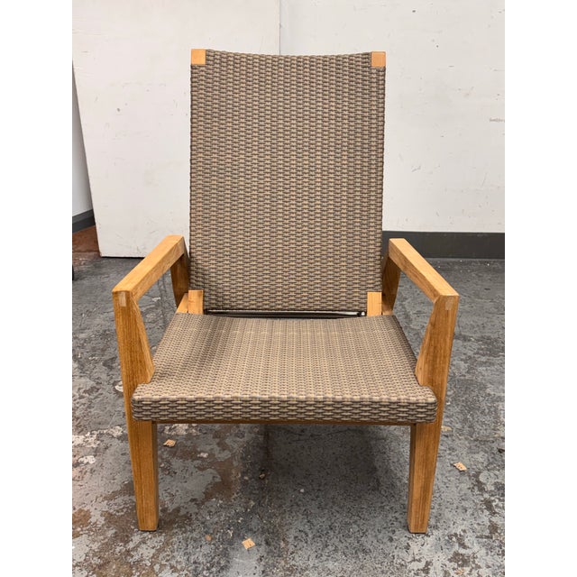 Design Plus Gallery presents the Quinta Teak Woven Reclining Lounge Chair from Janus Et Cie. This chair pairs a teak frame...
