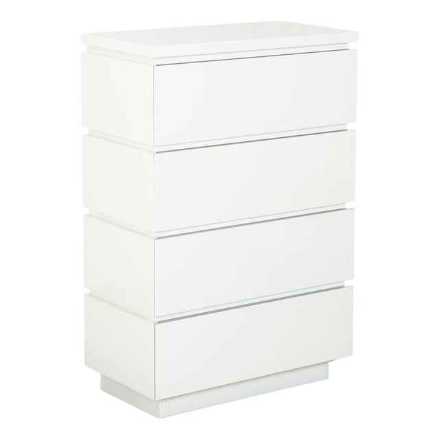 Interlübke Cube Chest of Drawers in White High Gloss Wood from Lübke For Sale