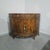 Super quality yew wood demi lune sideboard, with single sectioned drawer and single shelf interior, brass slamming strip...