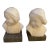 Set of 2 White Italian Marble Sculptures of Children Bust For Sale
