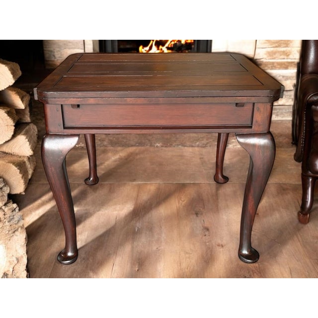 Wood 1940s Solid Cherry Wood Draw-Leaf Table For Sale - Image 7 of 10