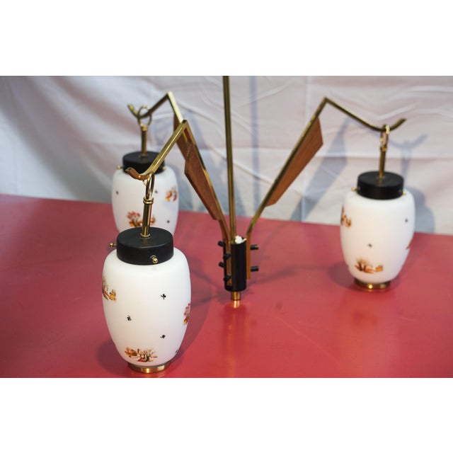 1950s Chinese 3-Light Chandelie from Stilnovor, Italy, 1960s For Sale - Image 5 of 6