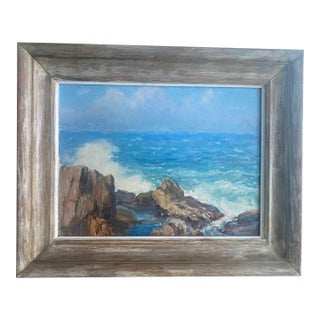 Fred Pye Well-Listed Artist Original Early Seascape Painting Bald Head For Sale