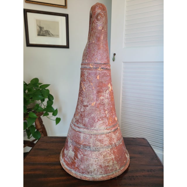 20th-century African terracotta bedpost from Mali. Beautiful earthy red tone with plenty of wear and character....