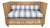 Modern Caned Teak Rattan Loveseat in Blue and White Sunbrella Fabric For Sale